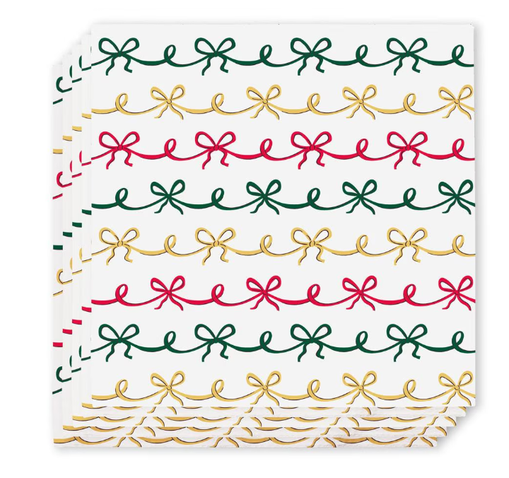 Christmas Bows Cocktail Napkins