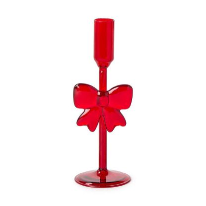 Red Bow Taper Candle Holder