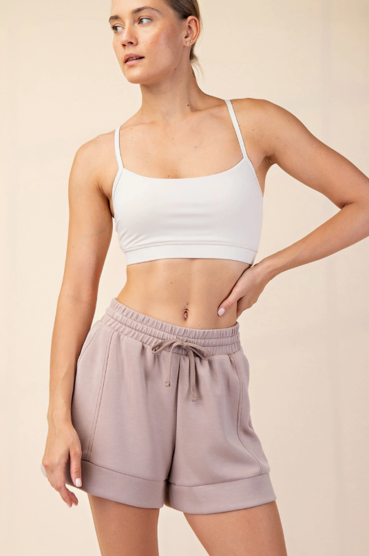 Lt Mocha Modal Pleat Short