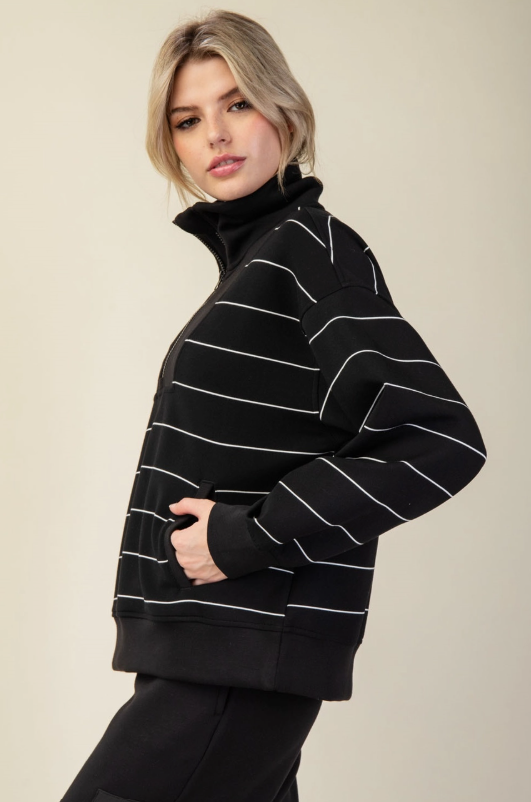 Black/Cream Stripe Top