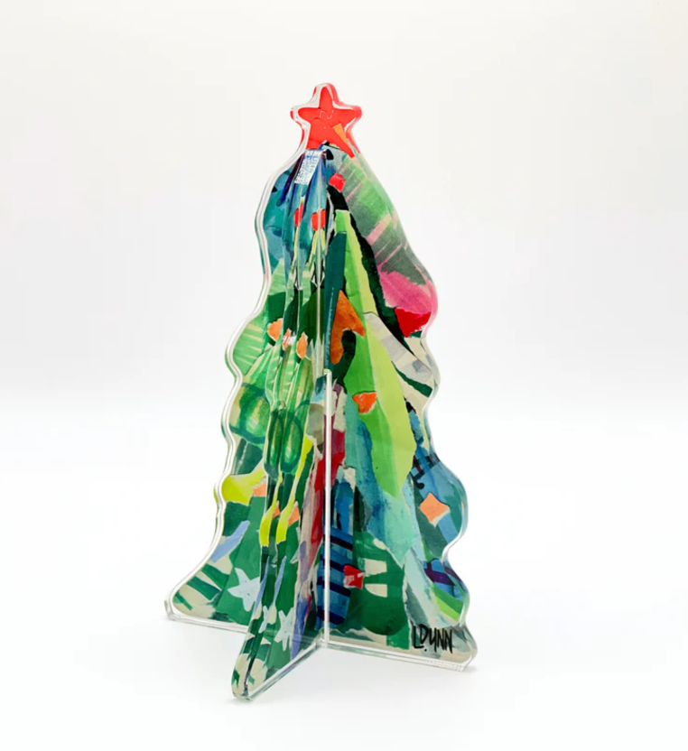 Acrylic Adorned Tree- Dk Green