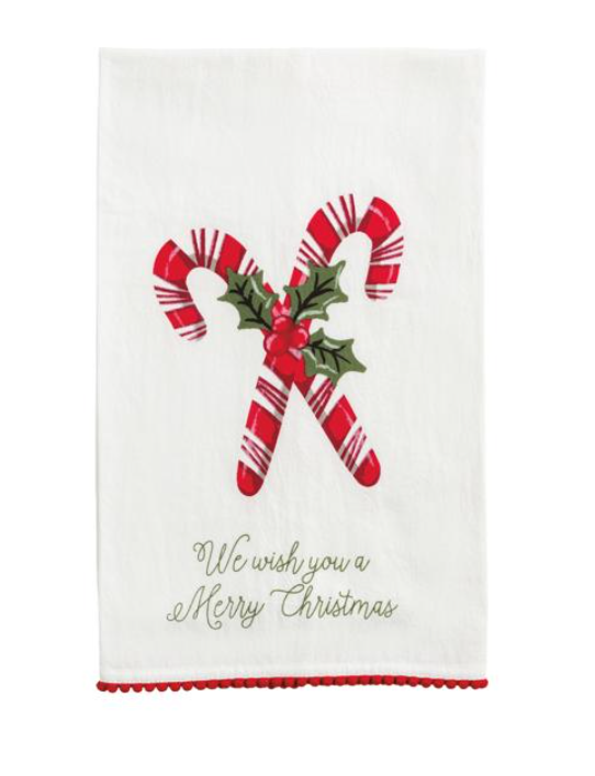 Candy Cane Pom Towel