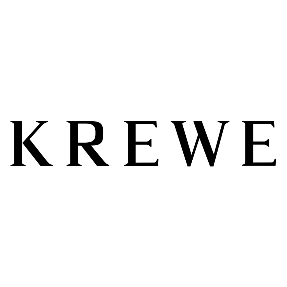 Black text 'KREWE' on a white background