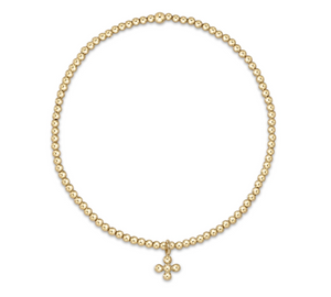Classic Gold Classic Beaded Signature Cross Small Gold Charm