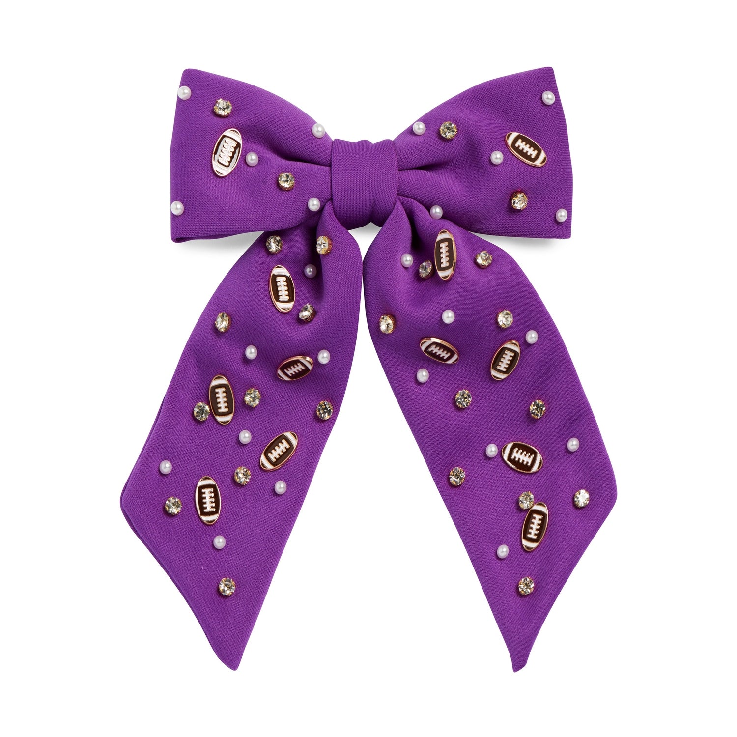 Game Day Bow Clip- Purple (FINAL SALE)