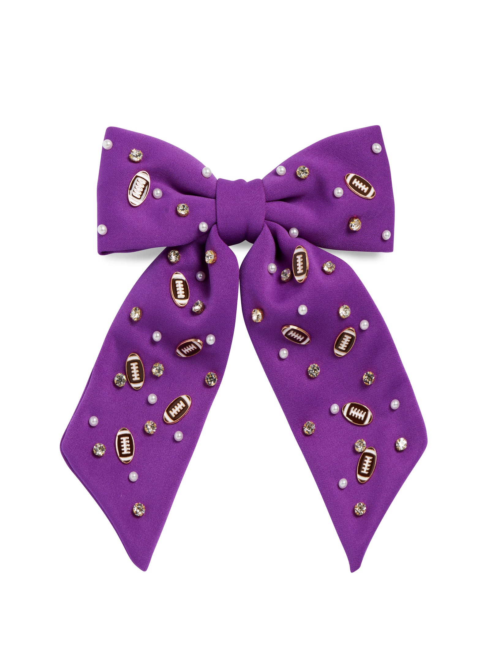 Game Day Bow Clip- Purple