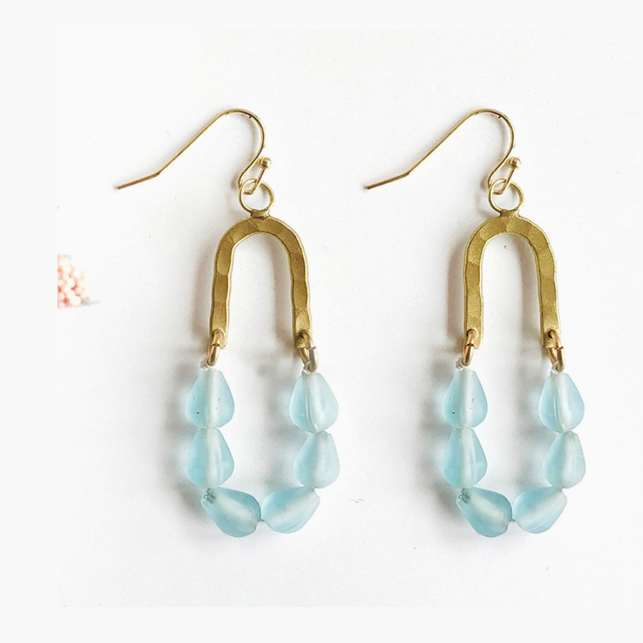 Seascape Drop Earrings Aqua