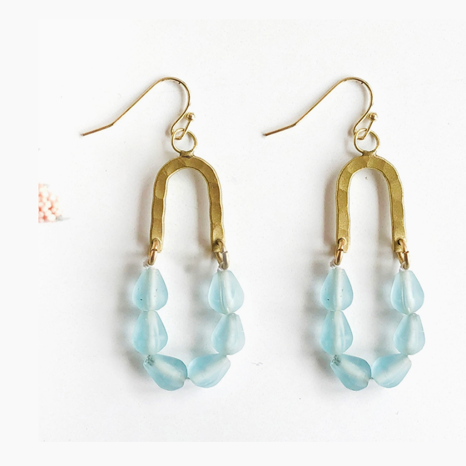 Seascape Drop Earrings Aqua