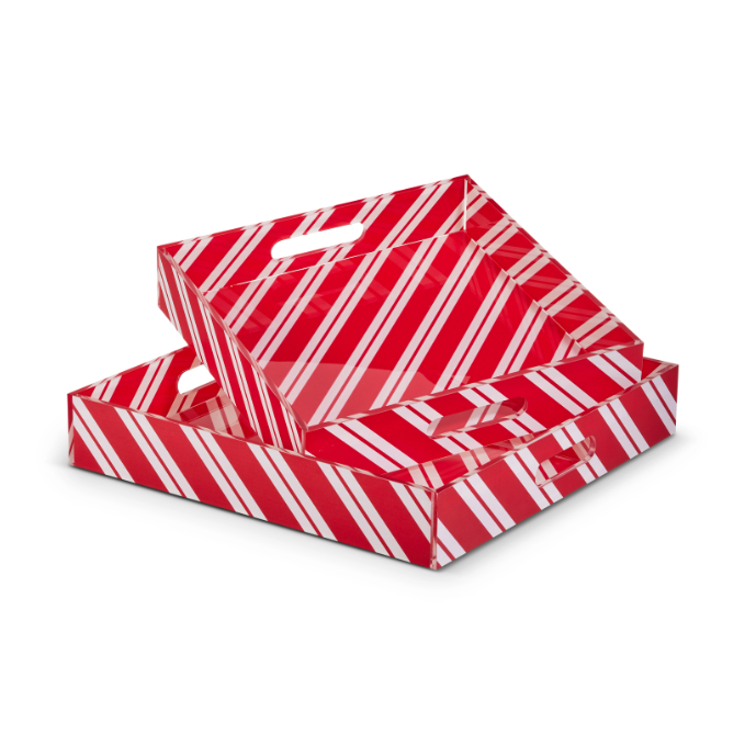 Peppermint Stripe Tray - Lg