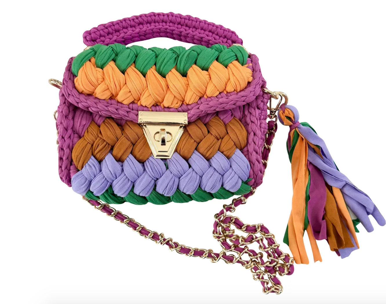 Alexis Woven Bag - Hot Pink Multi