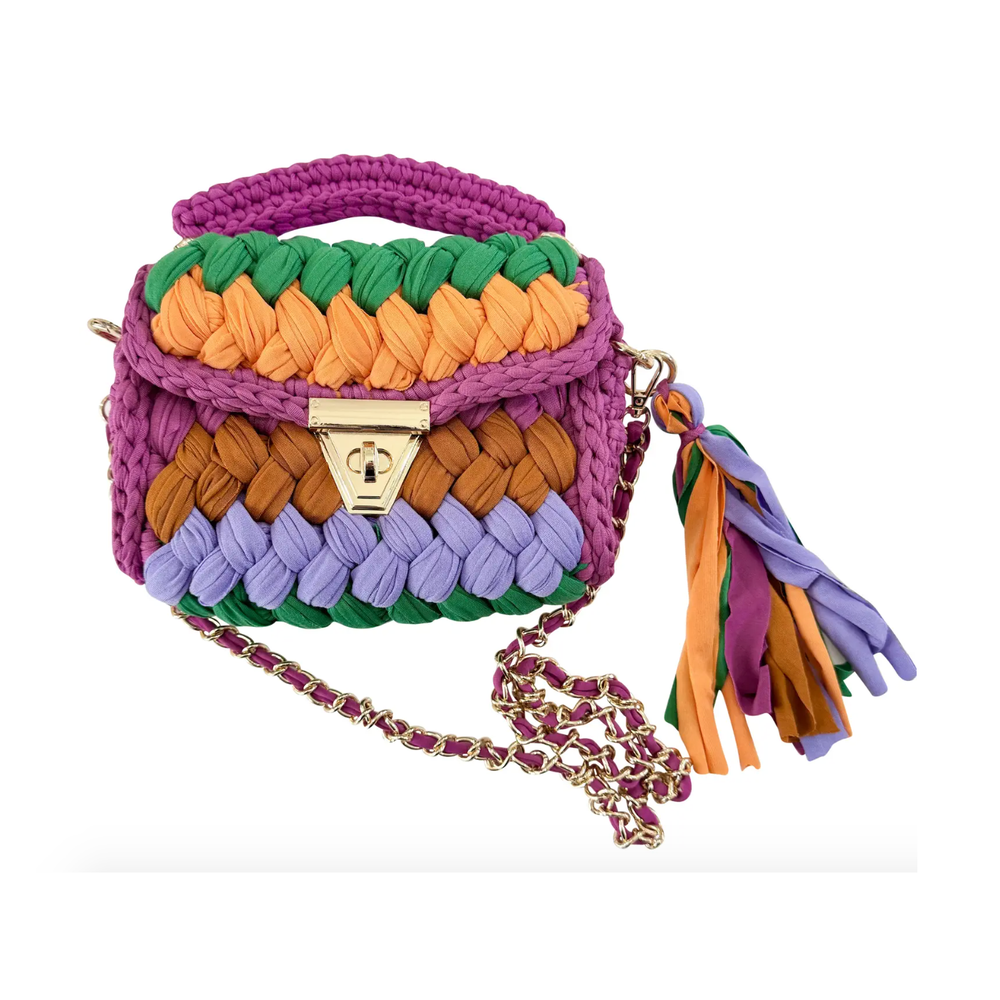 Alexis Woven Bag - Hot Pink Multi