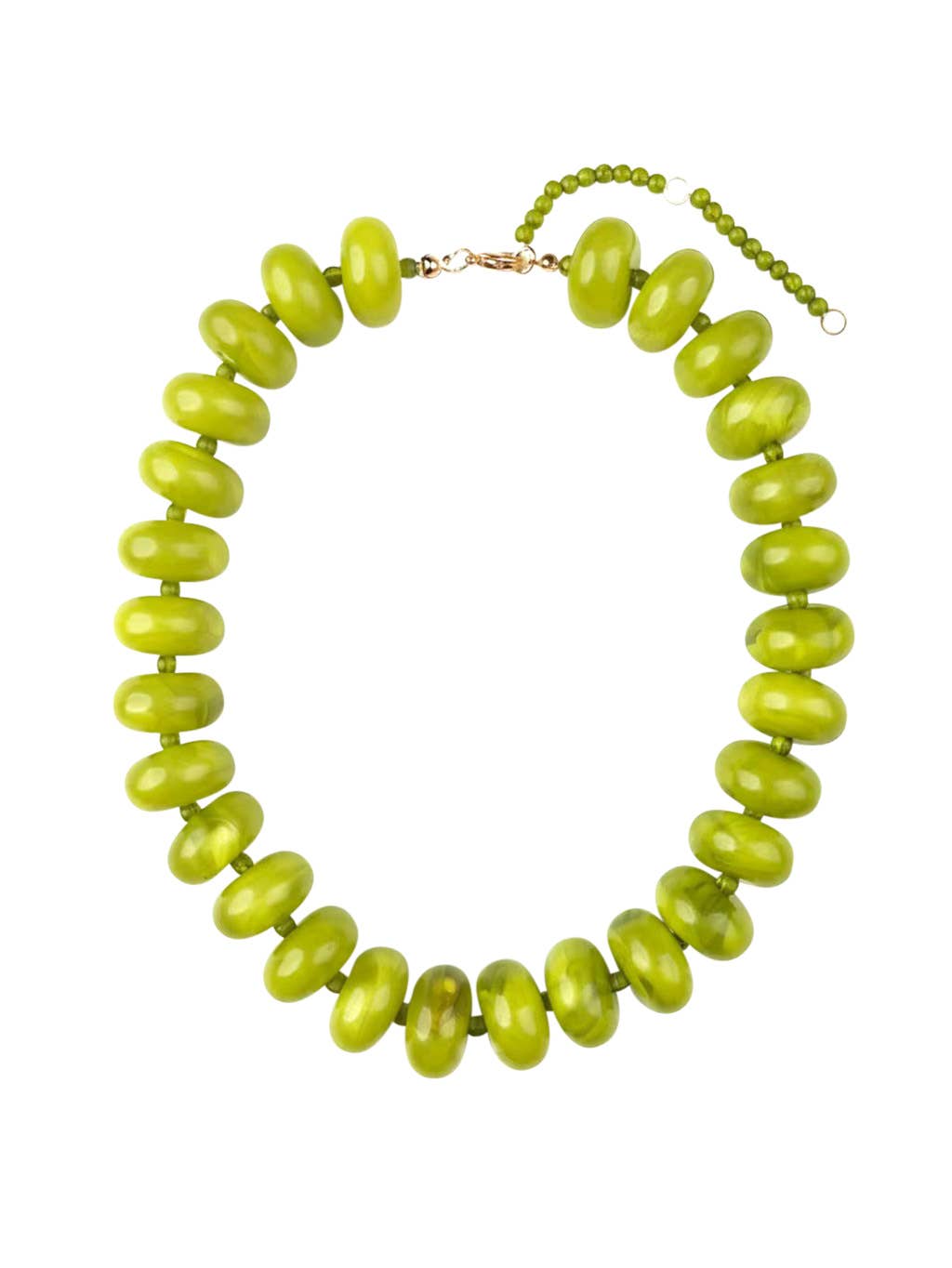 Bailey Chunky Beaded Necklace - Chartreuse