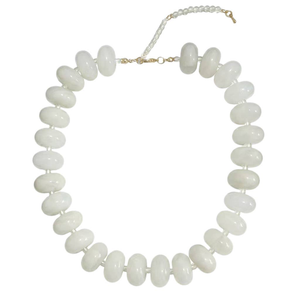 Bailey Chunky Beaded Necklace - Cream