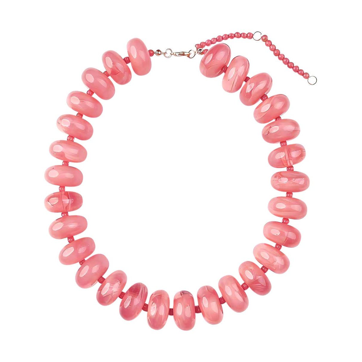 Bailey Chunky Beaded Necklace - Light Pink