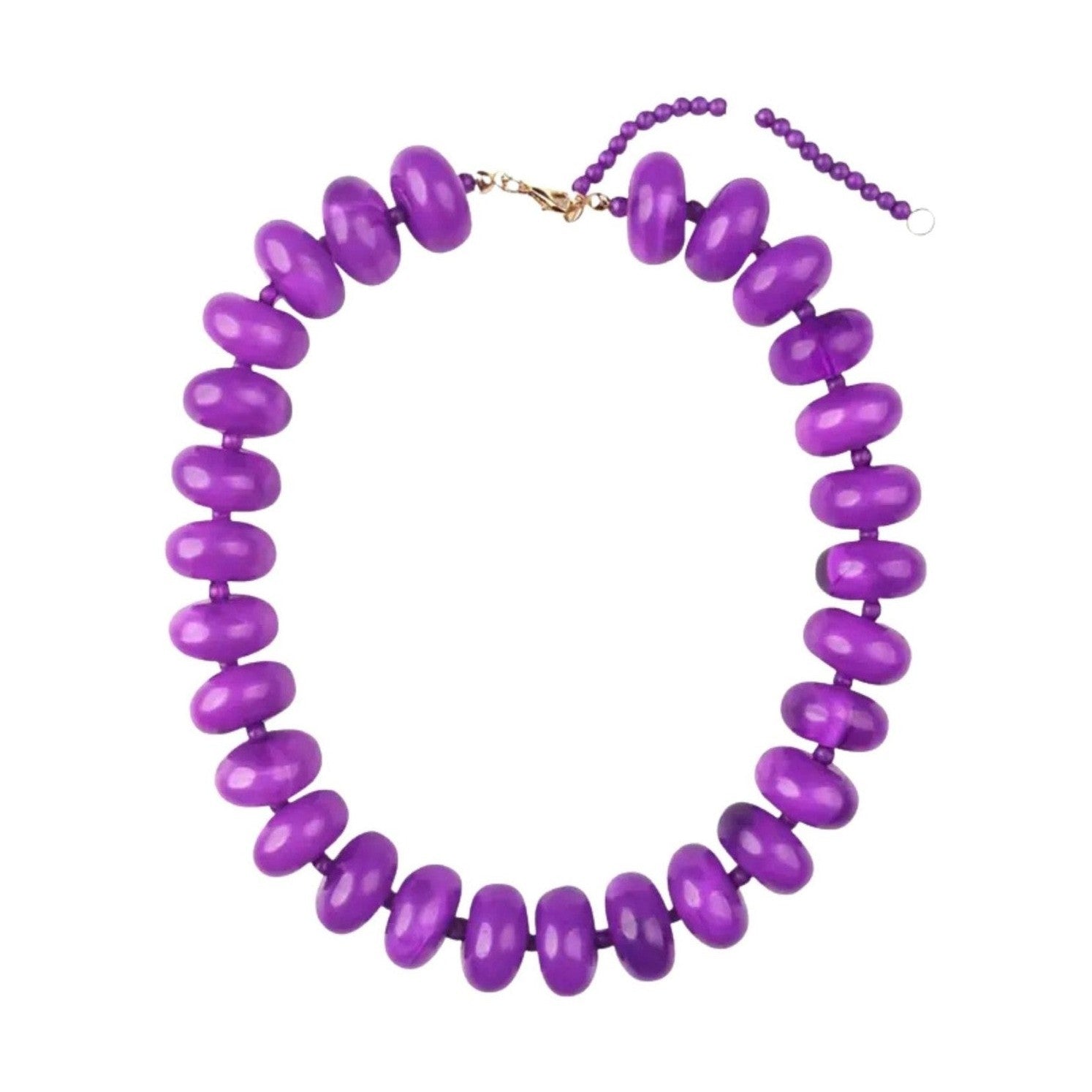 Bailey Chunky Beaded Necklace - Purple