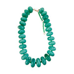 Green marble effect bead necklace with gold tone clasp