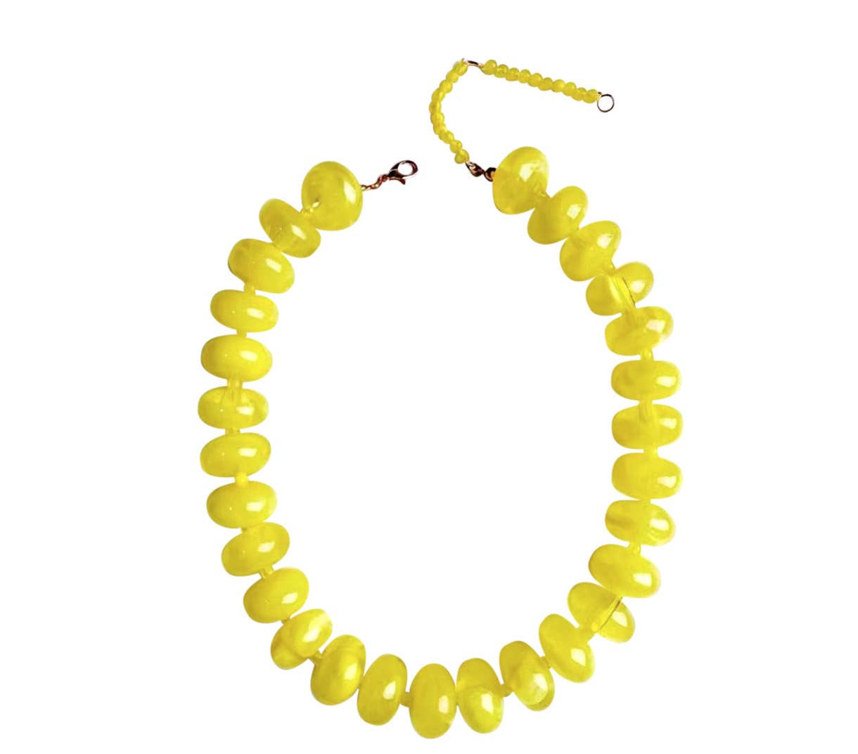 Bailey Chunky Beaded Necklace - Yellow