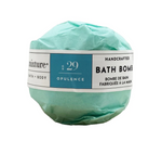 Mint green wrapped bath bomb with Mixture No 29 Opulence label