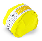 Yellow wrapped Mixture bath bomb with lavender lemongrass label