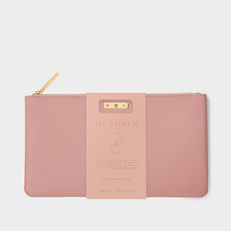Birthstone Pouch - Oct - Dusty Rose