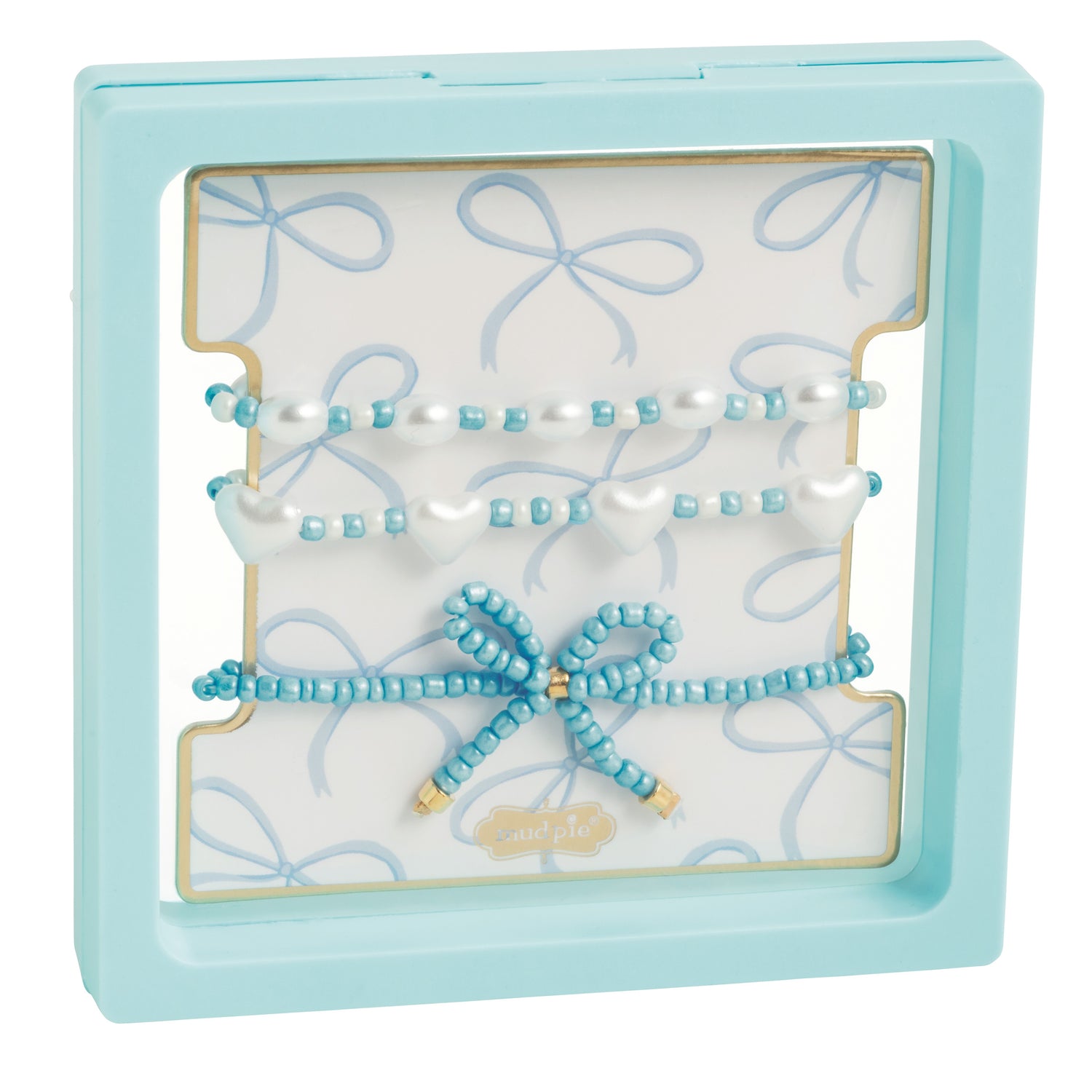 Blue Bow Bracelet Set