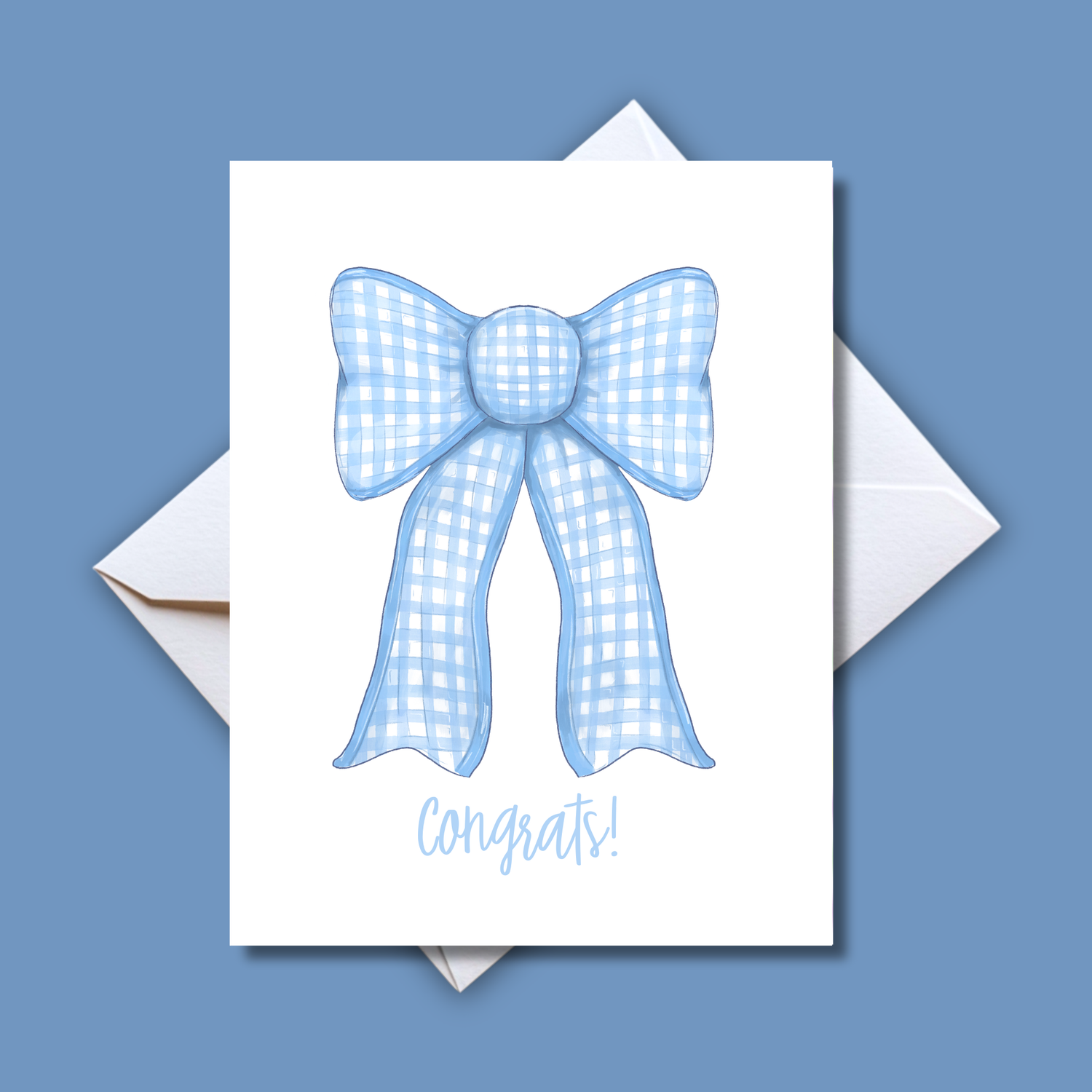 Blue Bow Greeting Card