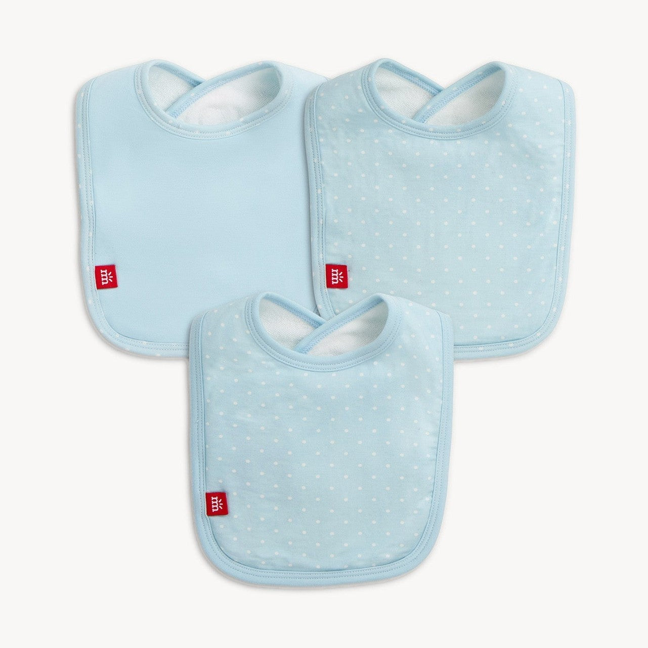 Blue Pin Dot Bib 3pk