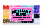 Multi colored rhinestone craft kit in a clear plastic organizer case