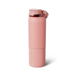 BRÜMATE insulated water bottle in matte blush pink featuring a flip-top lid with a small integrated handle
