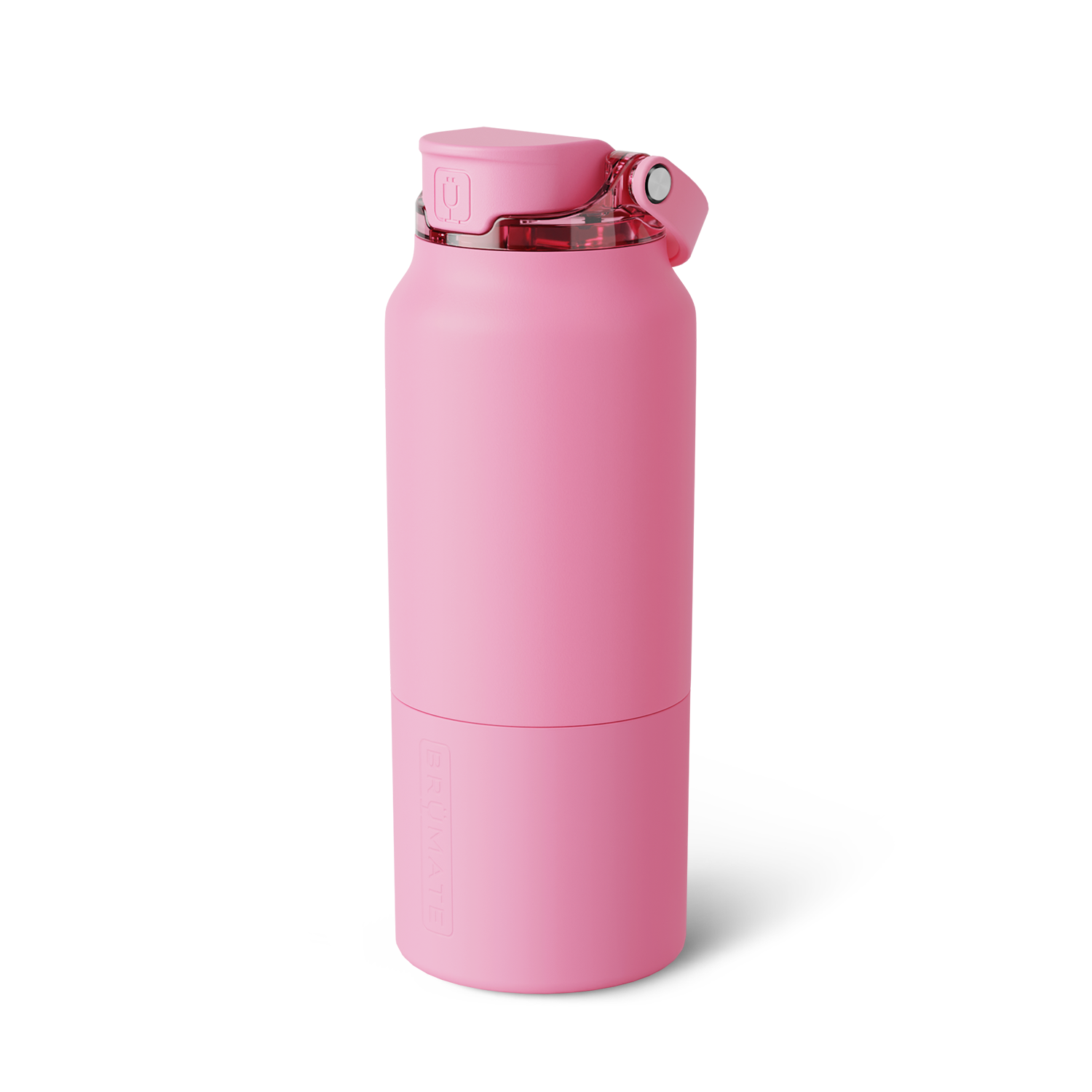 Pink Brumate water bottle with a locking lid and carry handle