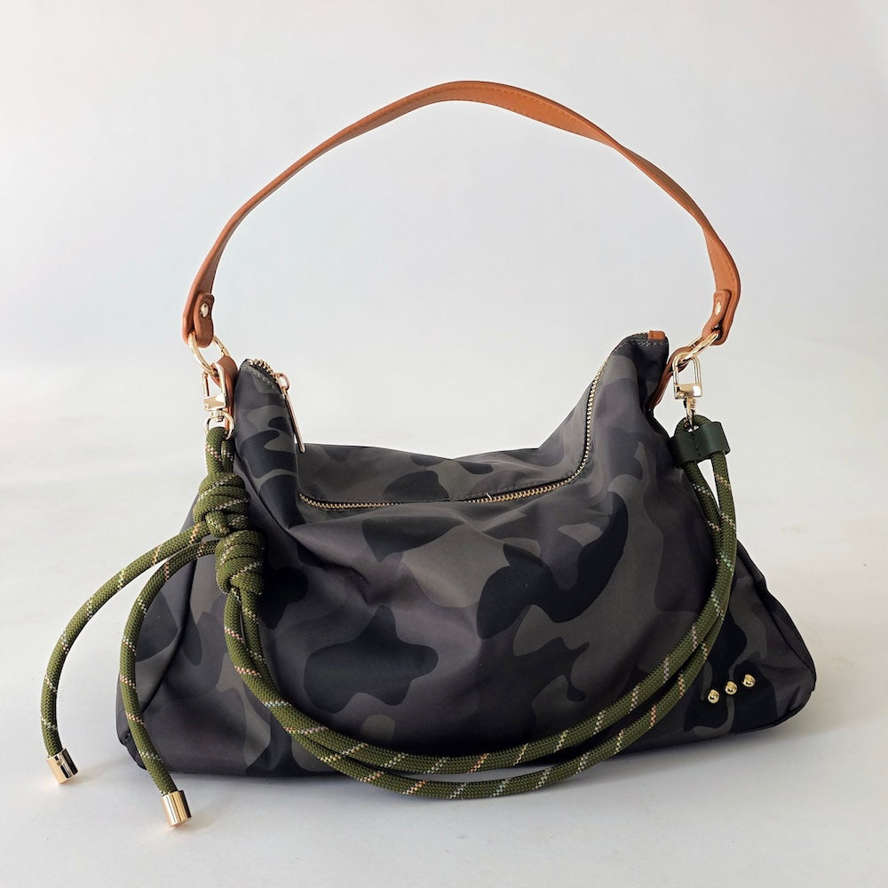 Camo - Nikki Nylon Slouchy Shoulder Bag