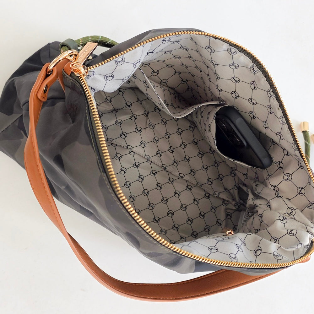 Camo - Nikki Nylon Slouchy Shoulder Bag