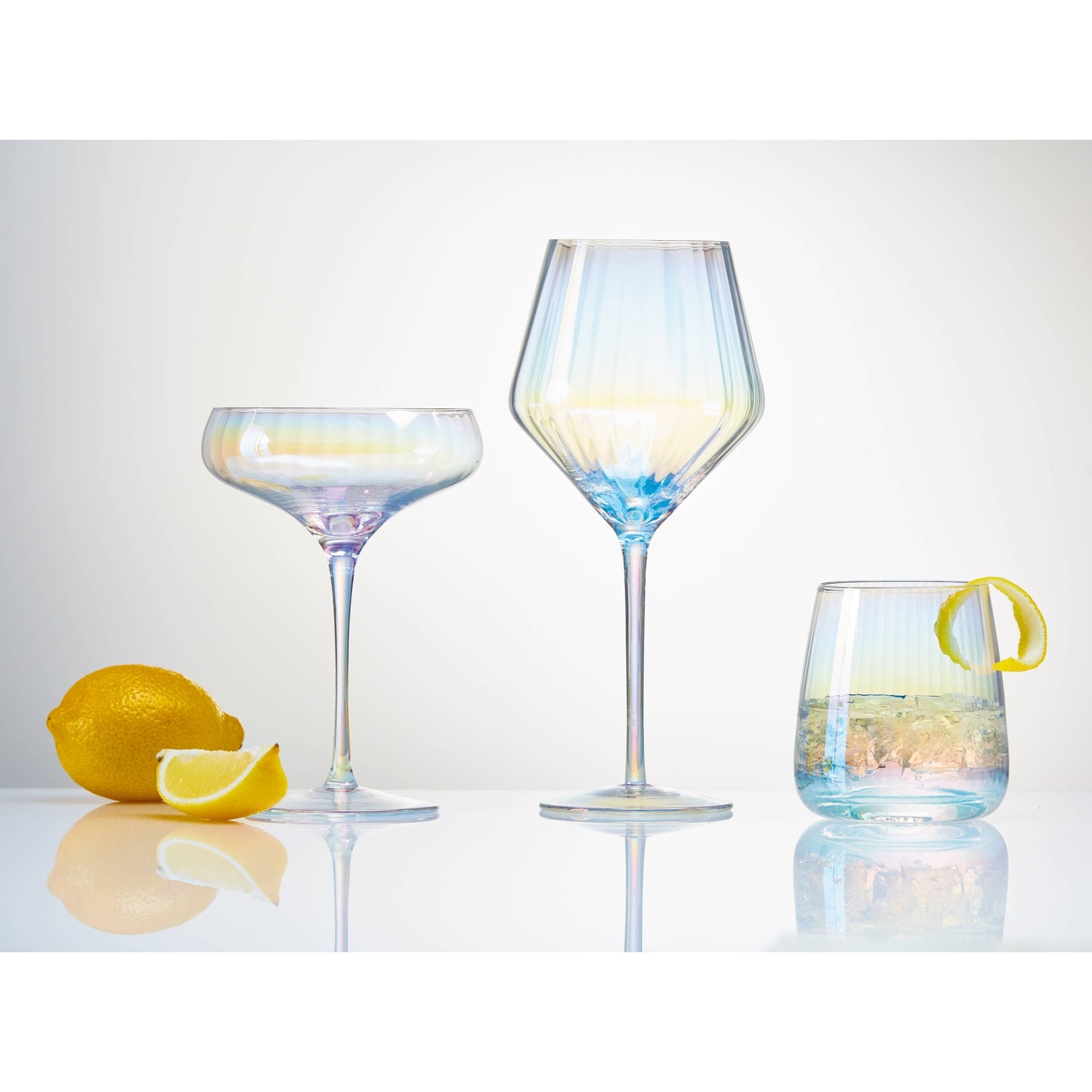 Chelsea Iridescent Optic Stemless Wine Glass