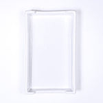 Rectangular white ceramic tray with raised edges
