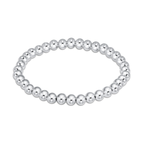 Silver beaded stretch bracelet