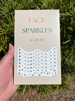 Packaging for face sparkles with shamrock and gold dot patterns