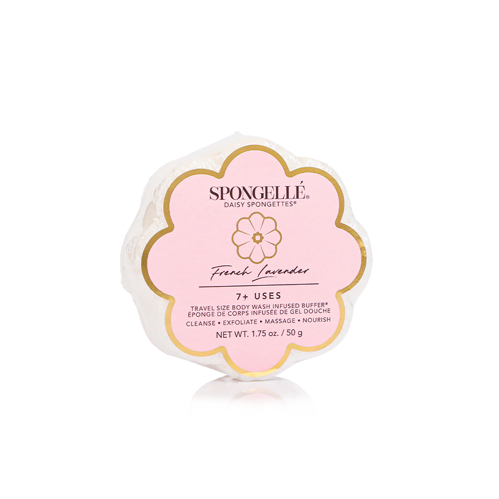 Spongelle French Lavender flower shaped body wash infused buffer