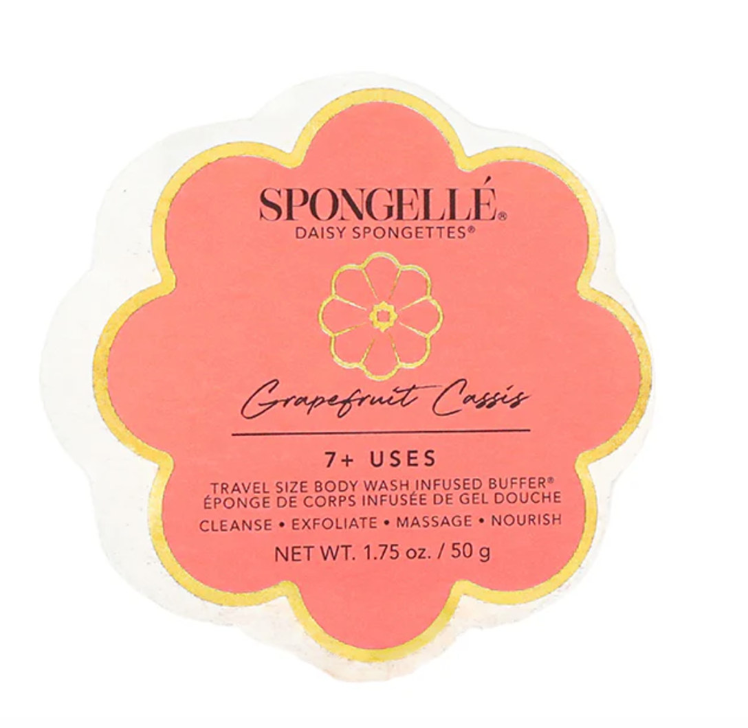 Spongelle Daisy Spongettes Grapefruit Cassis travel size body wash infused buffer