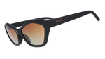 A pair of matte black goodr sunglasses featuring an oversized frame gradient orange-to-clear lenses and a copper goodr logo on the temple