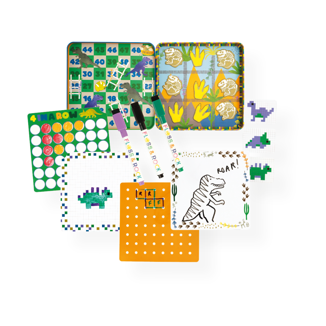 Dino Magnetic Fun & Games Tin