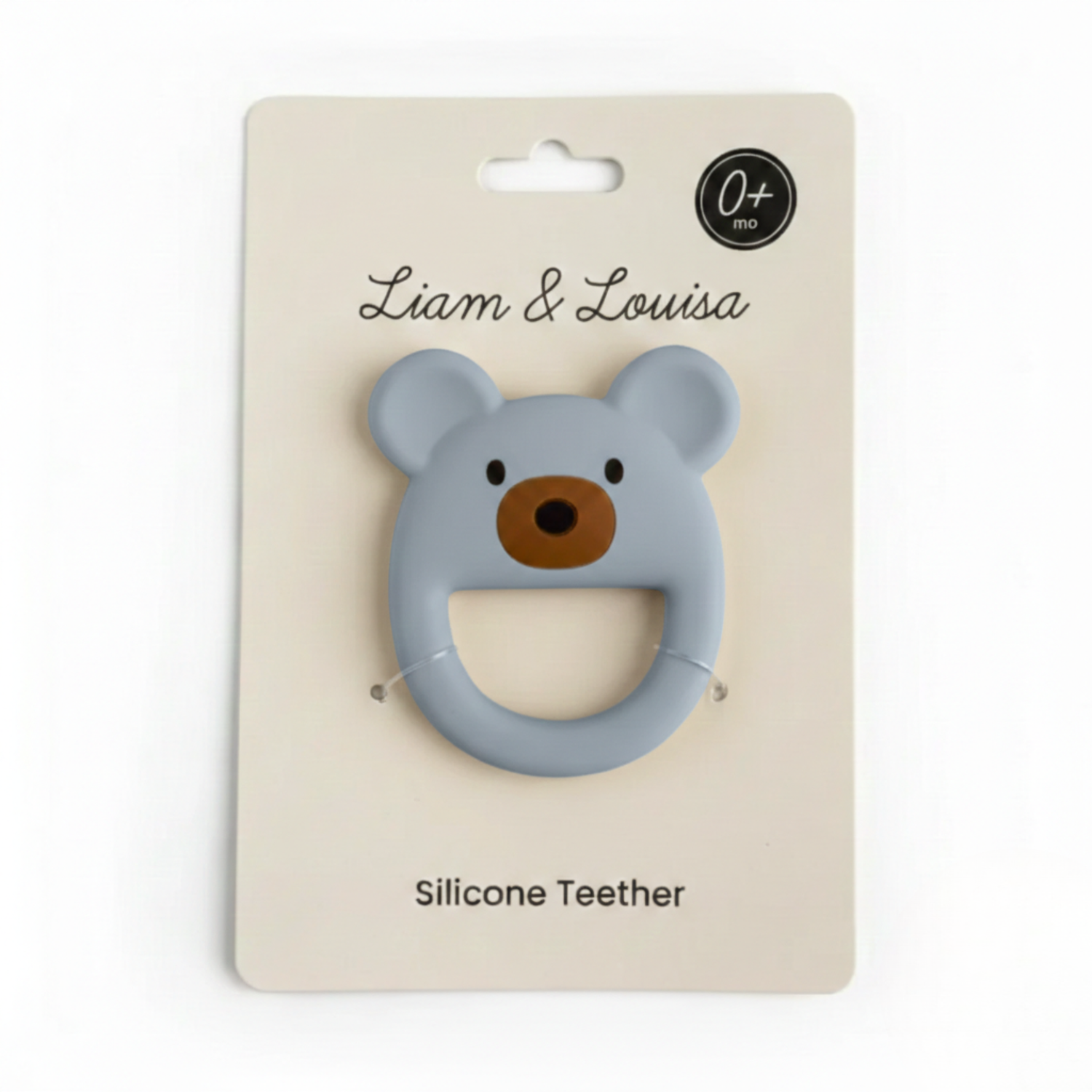 Dusty Blue Bear Baby Teether