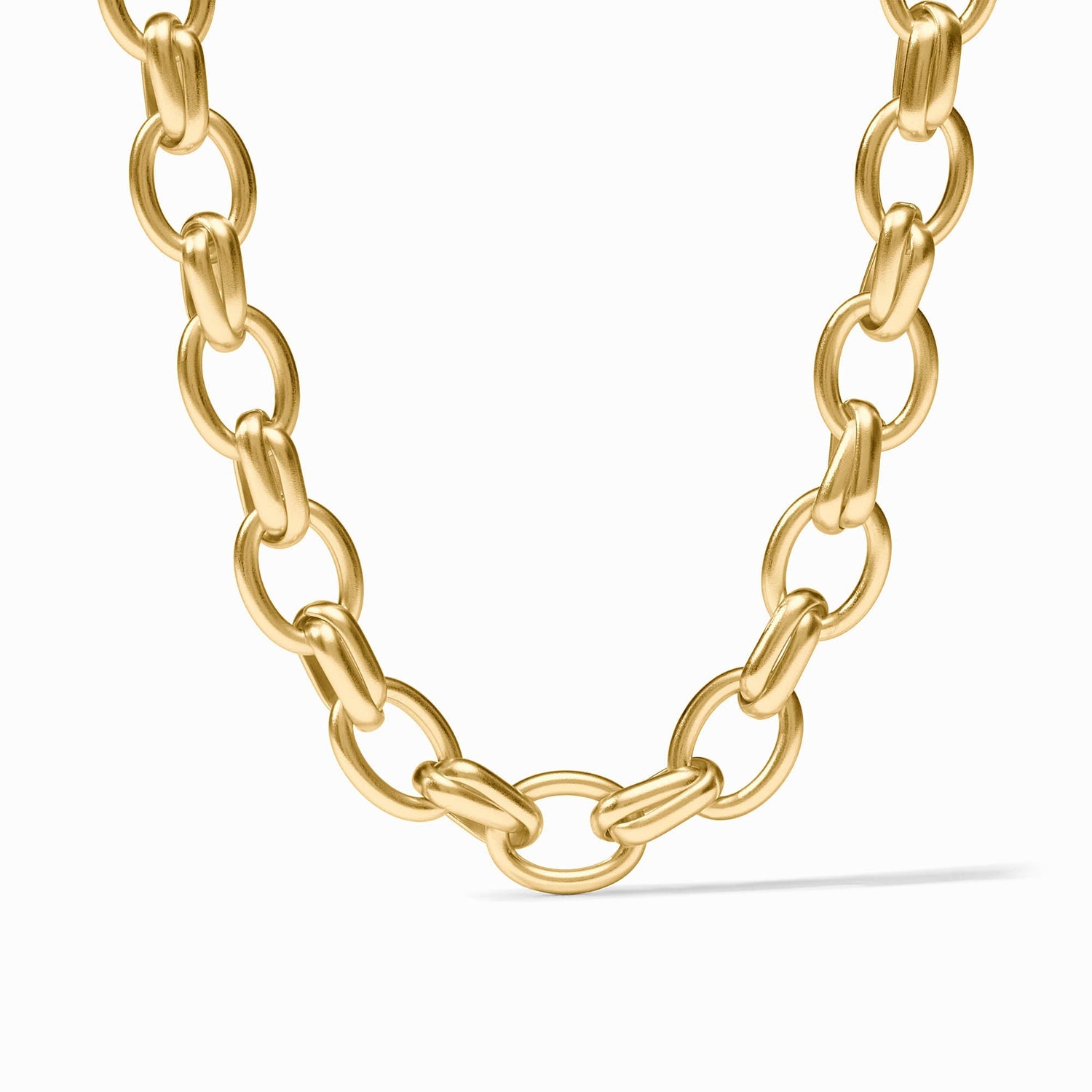Gold chain necklace with oval links