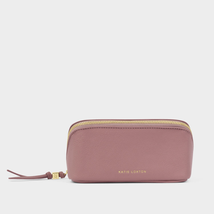 Fold-Out Mirror Make Up Bag - Deep Rose
