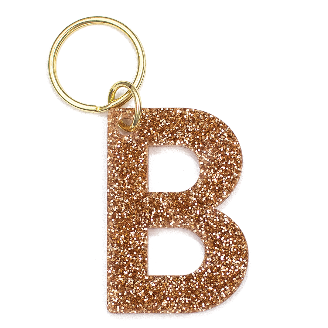 Glitter Initial Keychain