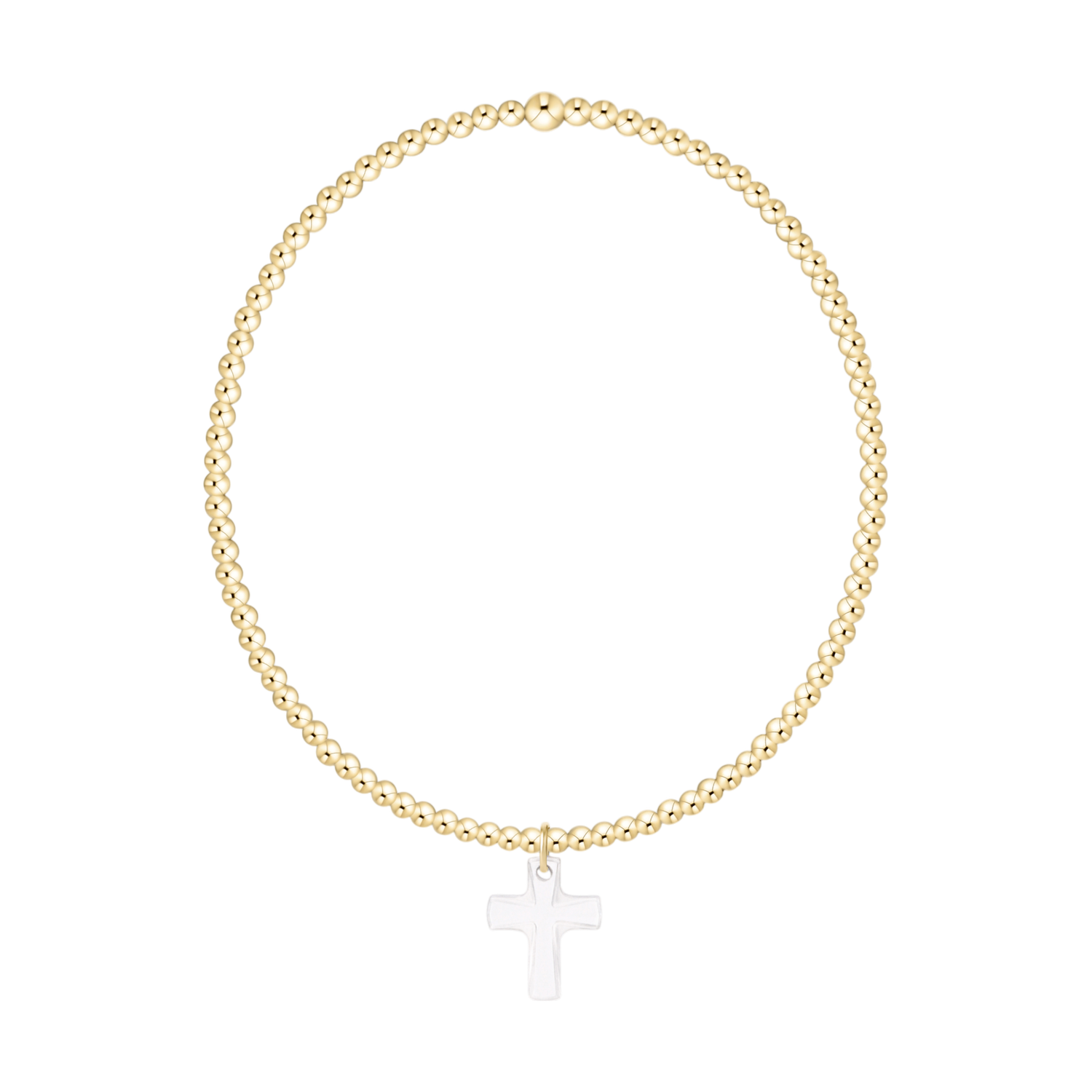 Gold 2mm Bracelet Blessed Crystal Charm
