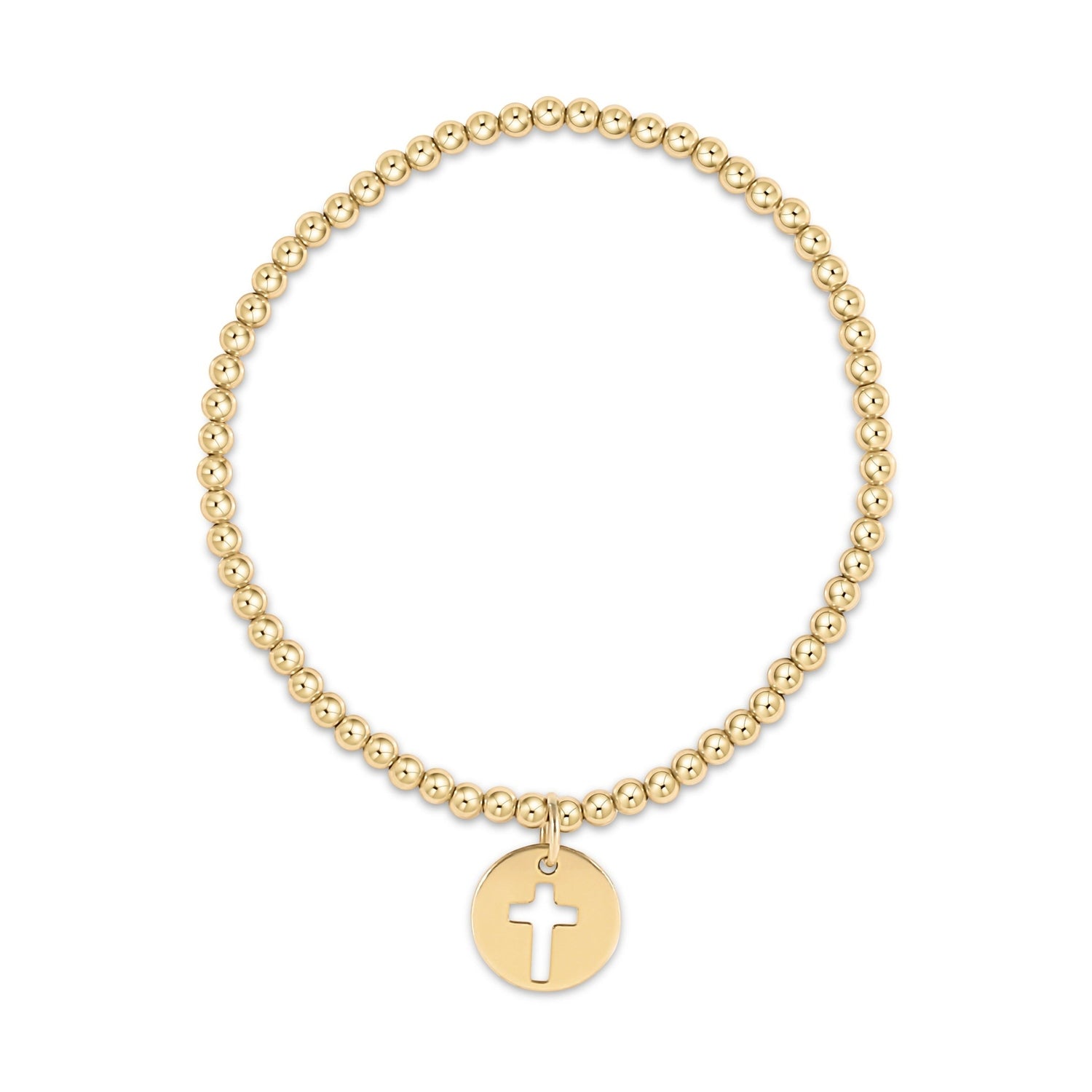 Gold 3mm Bracelet Blessed Gold Disc