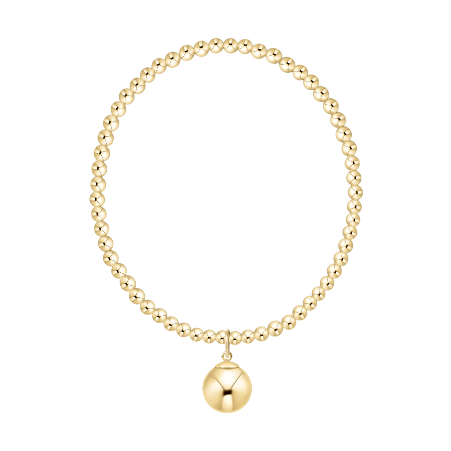Gold 3mm Bracelet Gold 10mm Charm
