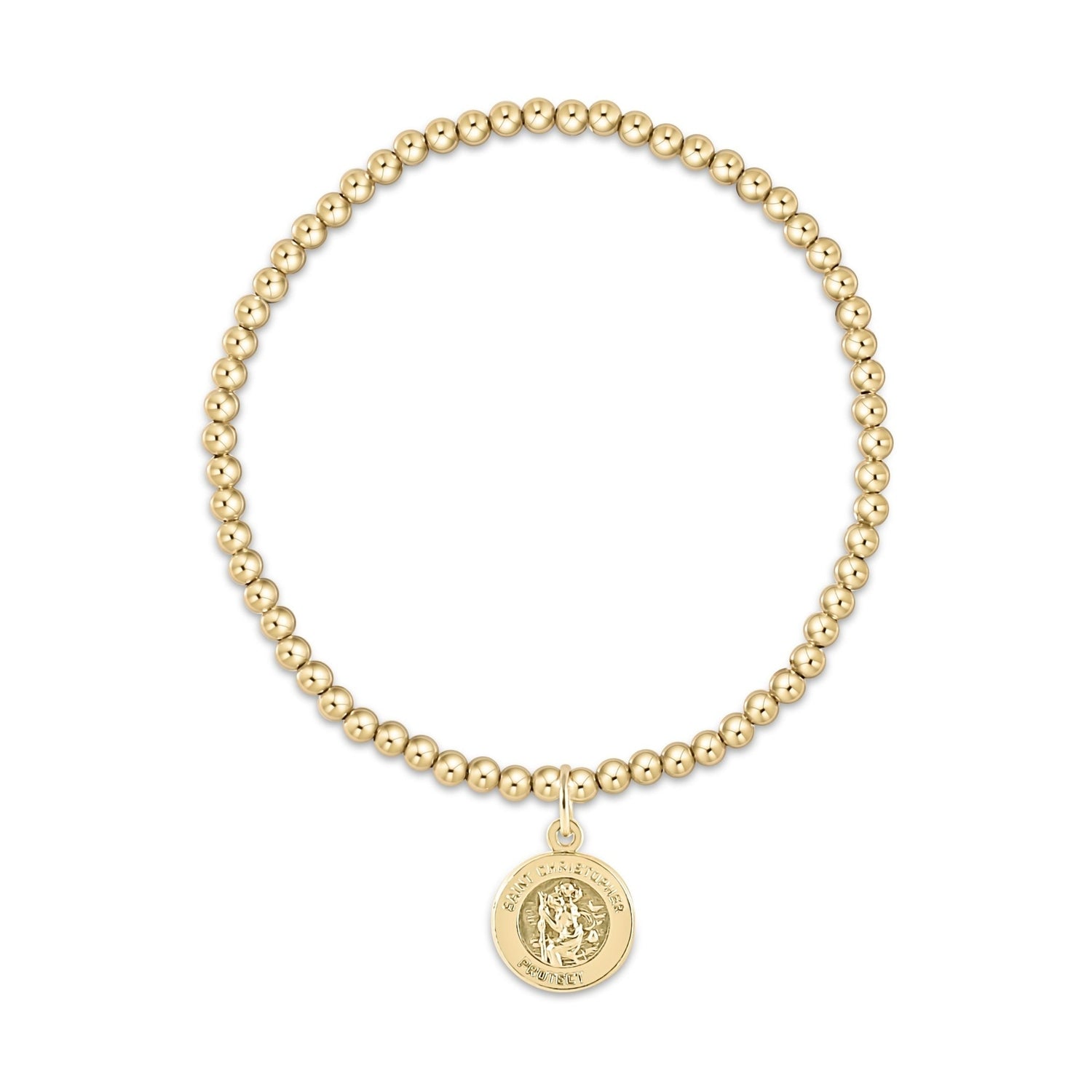 Gold 3mm Bracelet Protection Gold Disc