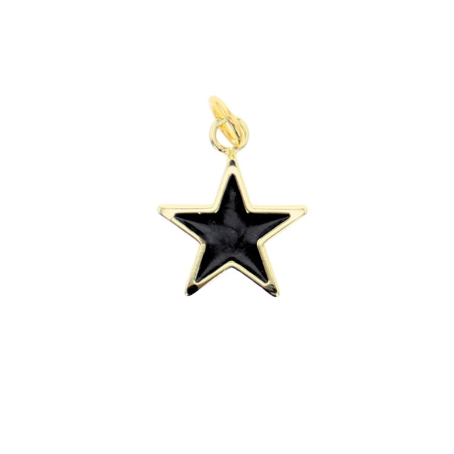 Gold Black Star Charm