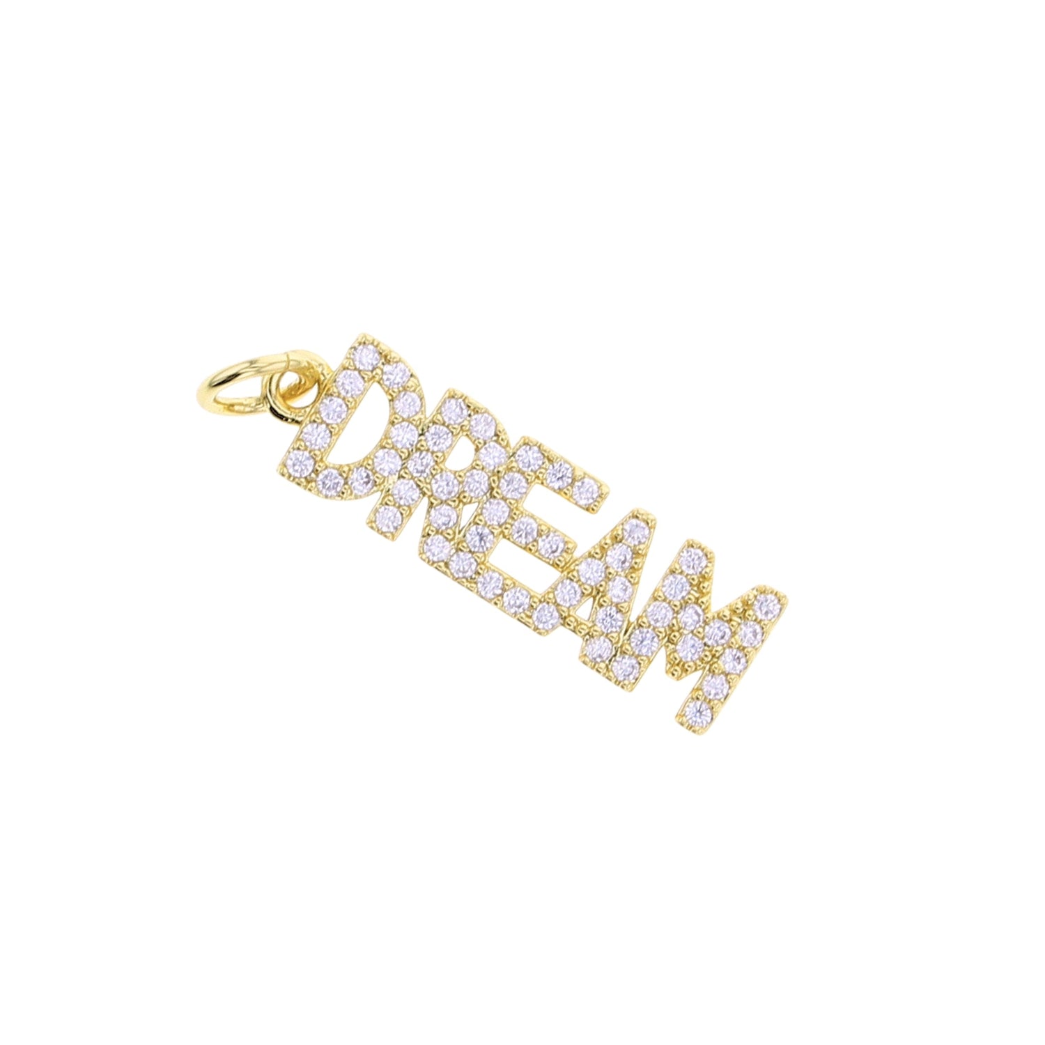 Gold CZ DREAM Charm